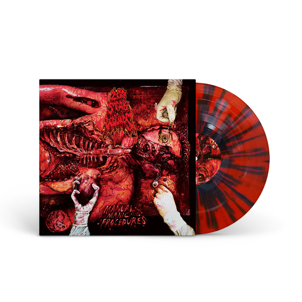 200 STAB WOUNDS &quot;Manual Manic Procedures&quot; LP BLOOD RED BLACK SPLATTER (EG EXCLUSIVE)