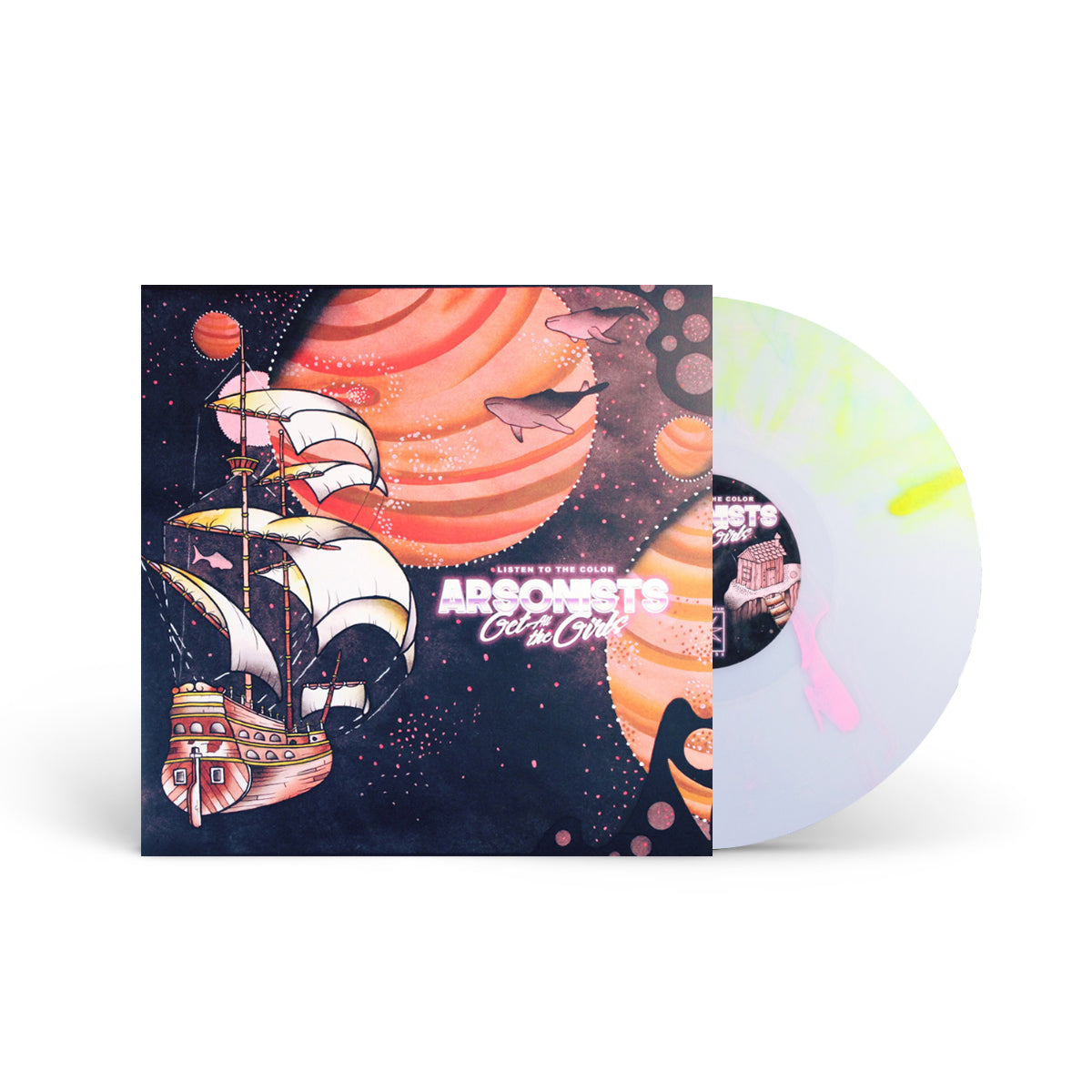 ARSONISTS GET ALL THE GIRLS &quot;Listen To The Color&quot; LP NATURAL W BLUE &amp; GREEN PIGMENT SWIRL