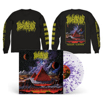 BLOOD INCANTATION &quot;Absolute Elsewhere&quot; LP + Longsleeve Bundle CLEAR LILAC SPLATTER