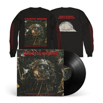 CAUSTIC WOUND &quot;Grinding Mechanism Of Torment&quot; LP + Longsleeve Bundle BLACK