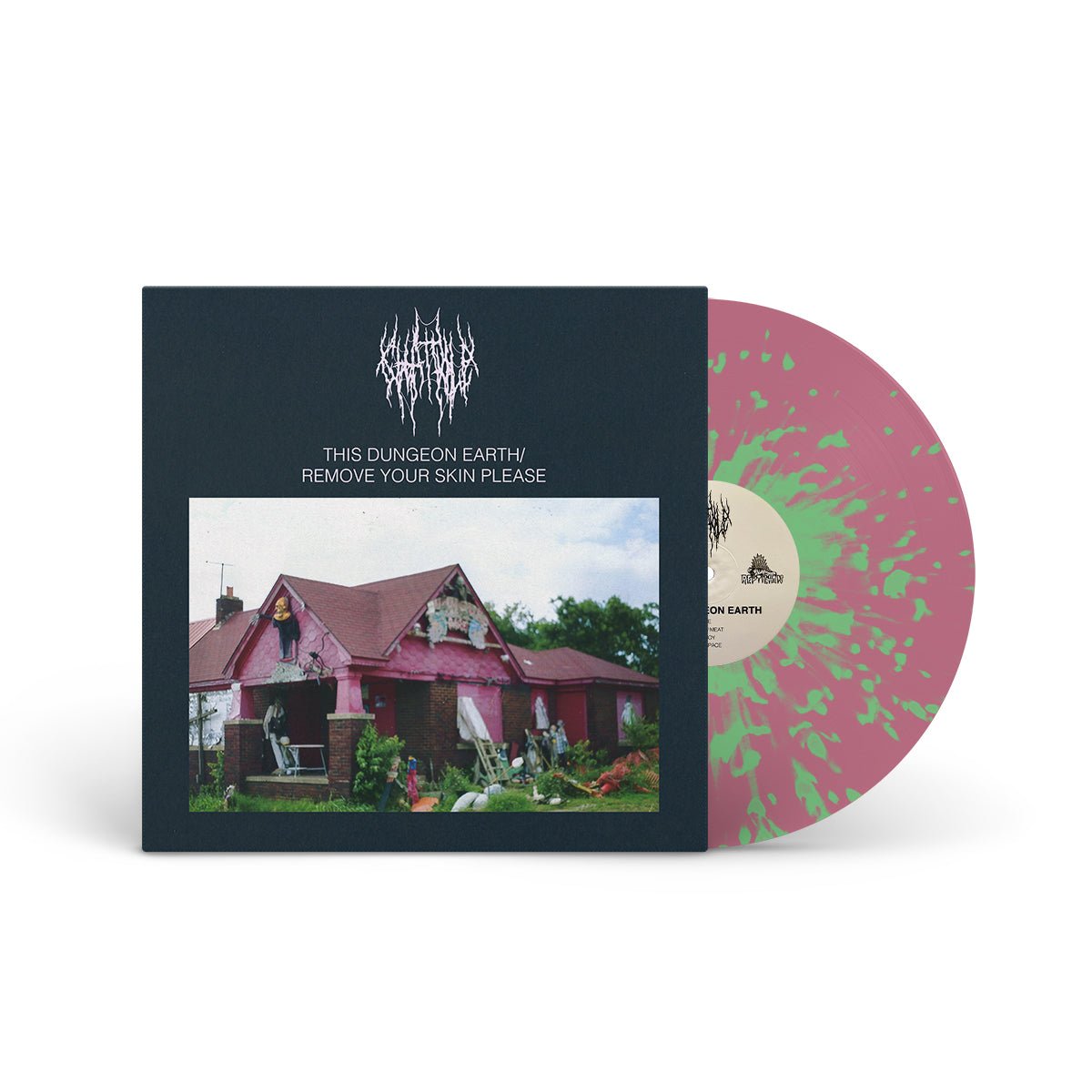 CHAT PILE "This Dungeon Earth/Remove Your Skin Please" LP PINK W GREEN SPLATTER