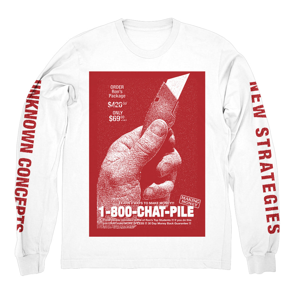 CHAT PILE "1-800 - White" Longsleeve