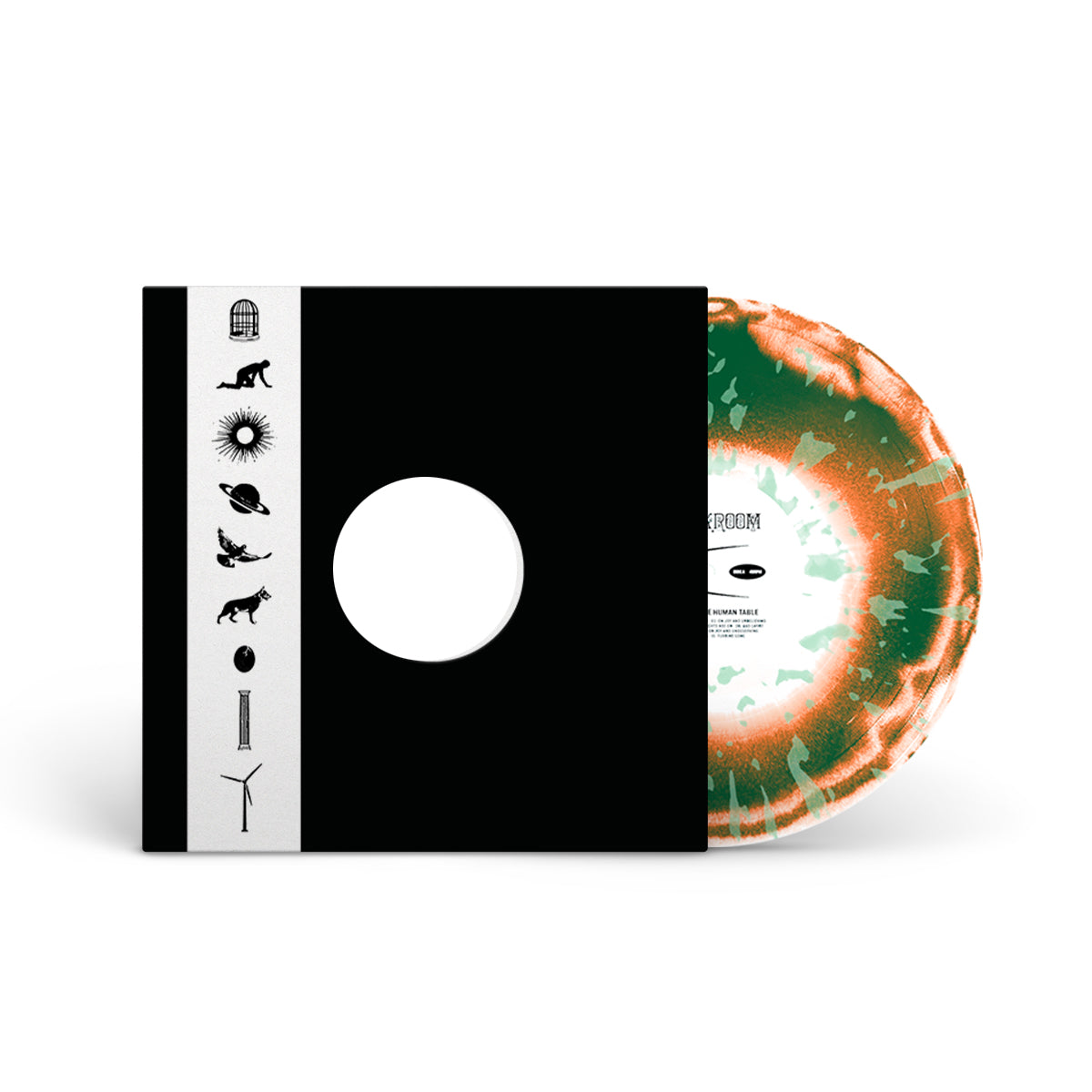 CLOAKROOM &quot;Last Leg Of The Human Table&quot; LP GREEN ORANGE WHITE MIX W SPLATTER (BLACK VERSION)