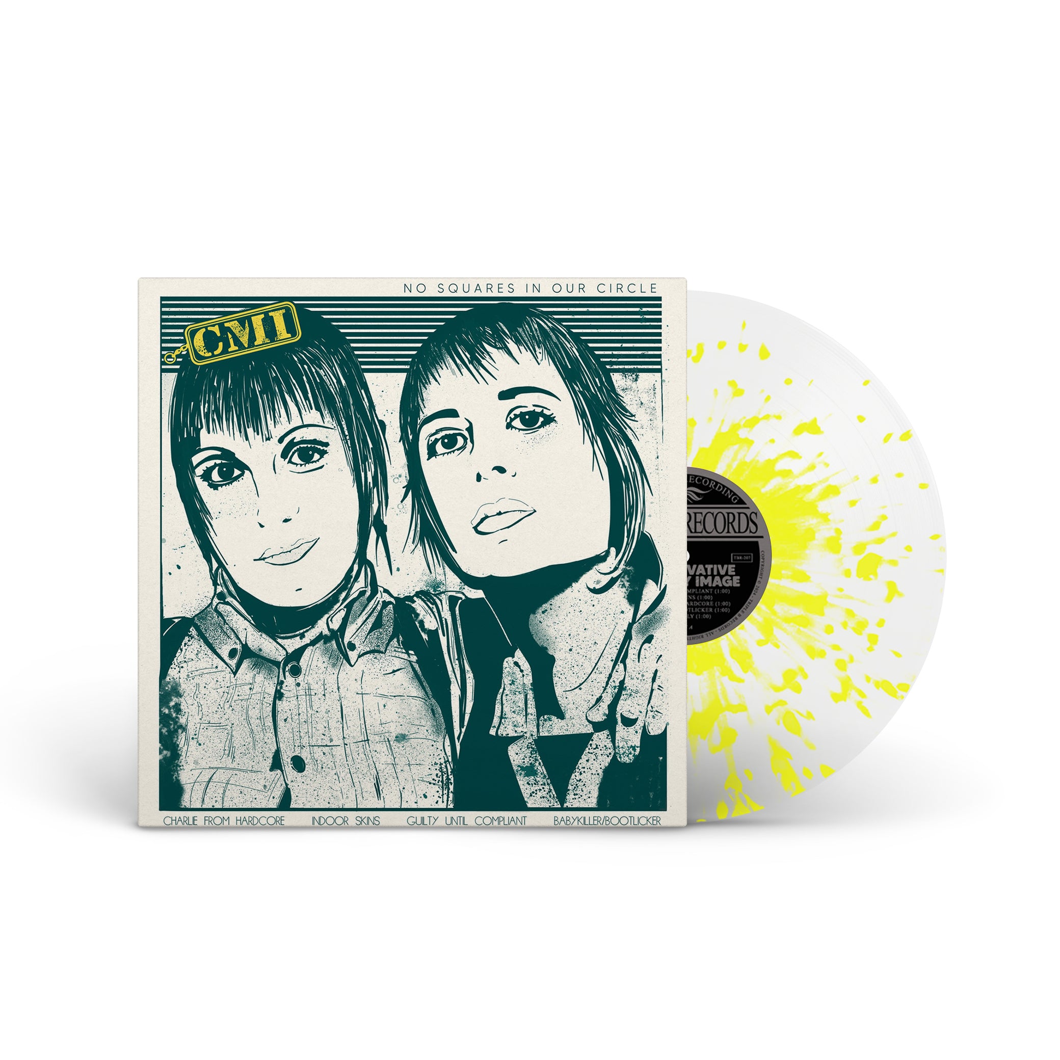 CONSERVATIVE MILITARY IMAGE &quot;No Squares In Our Circle&quot; 12&quot; ULTRA CLEAR W NEON YELLOW SPLATTER