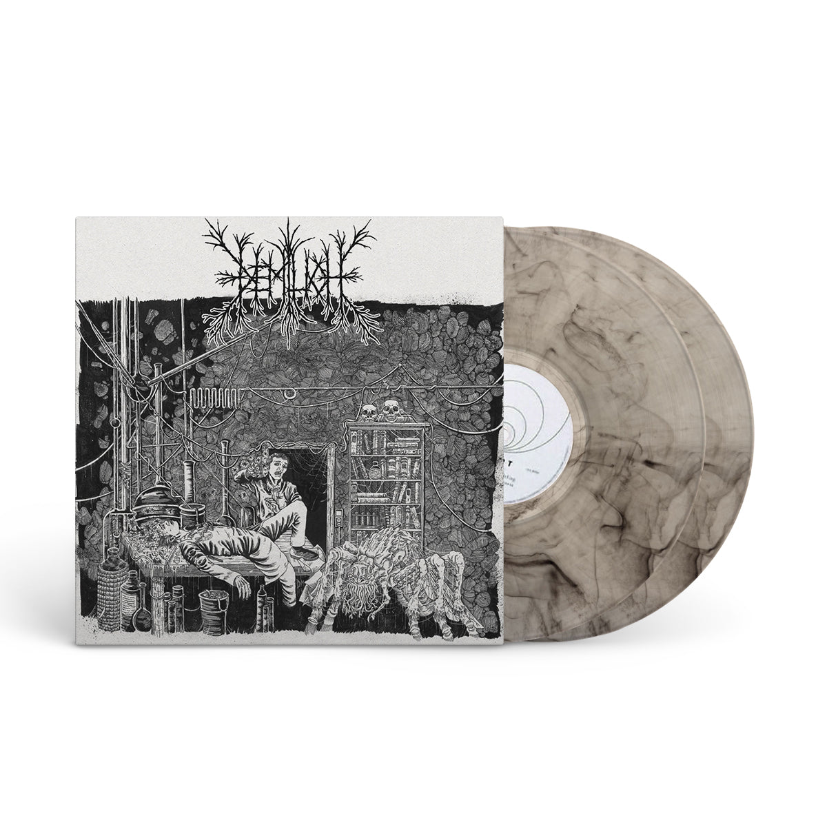 DEMILICH &quot;Em9t2ness Of Van2s1ing / V34ish6ng 0f Emptiness&quot; 2xLP CLEAR BLACK SMOKE
