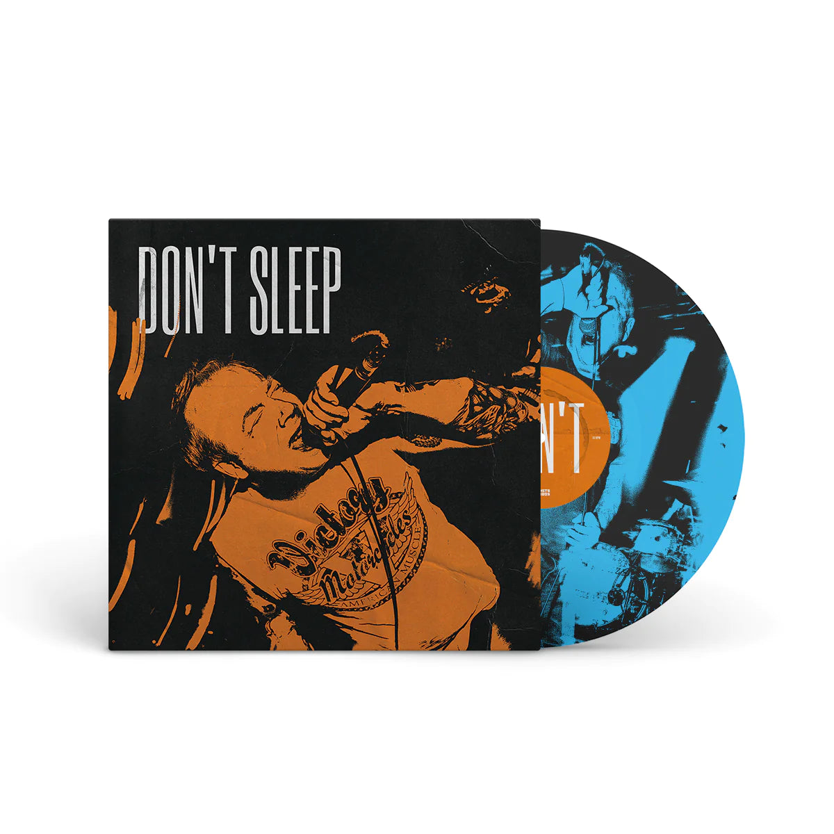 DON&#39;T SLEEP &quot;S/T&quot; 12&quot; TRANSPARENT BLUE W SCREENPRINTED B-SIDE