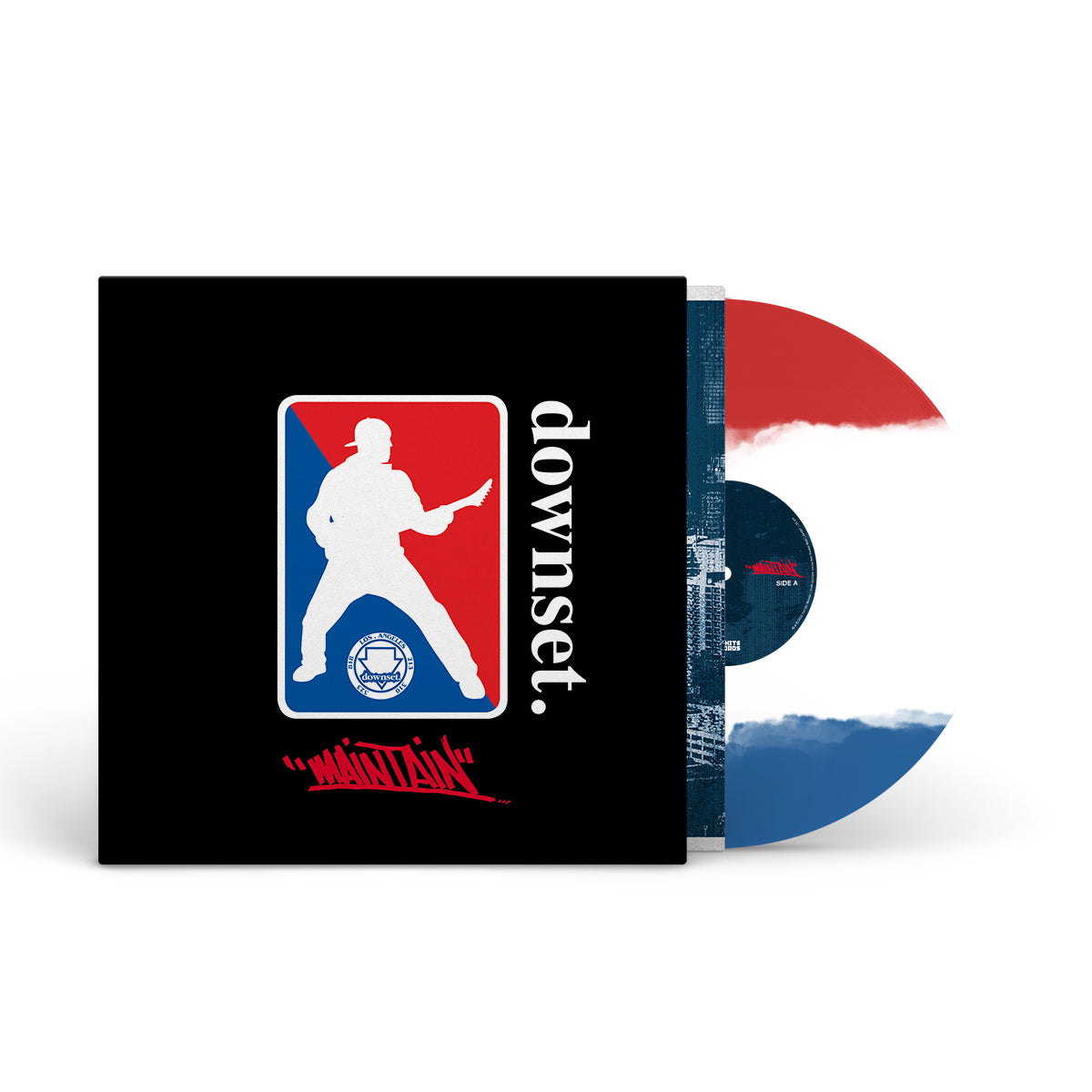 DOWNSET &quot;Maintain&quot; LP RED WHITE BLUE TRI-COLOUR W SCREENPRINTED COVER
