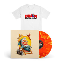 DRAIN &quot;...Is Your Friend&quot; LP + T-Shirt Bundle FIREBALL WHITE