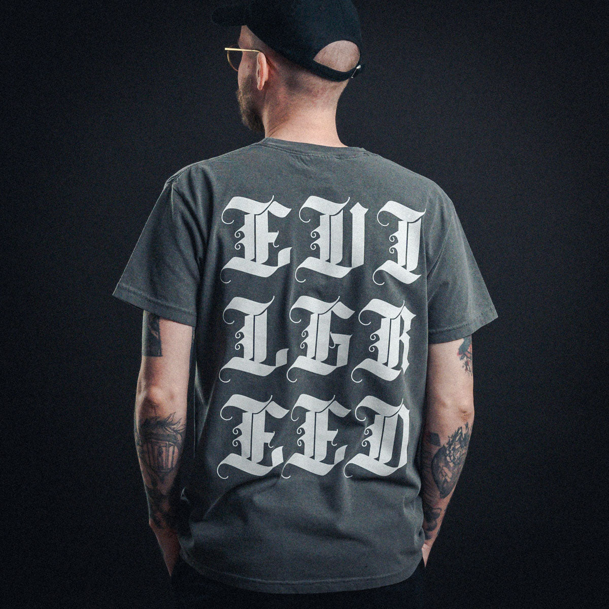 EVIL GREED &quot;Letters - Grey&quot; T-Shirt