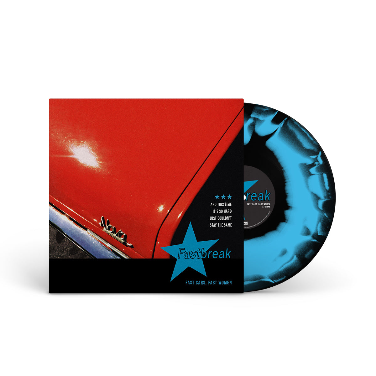 FASTBREAK &quot;Fast Cars, Fast Women&quot; LP BLACK AND BLUE SMASH