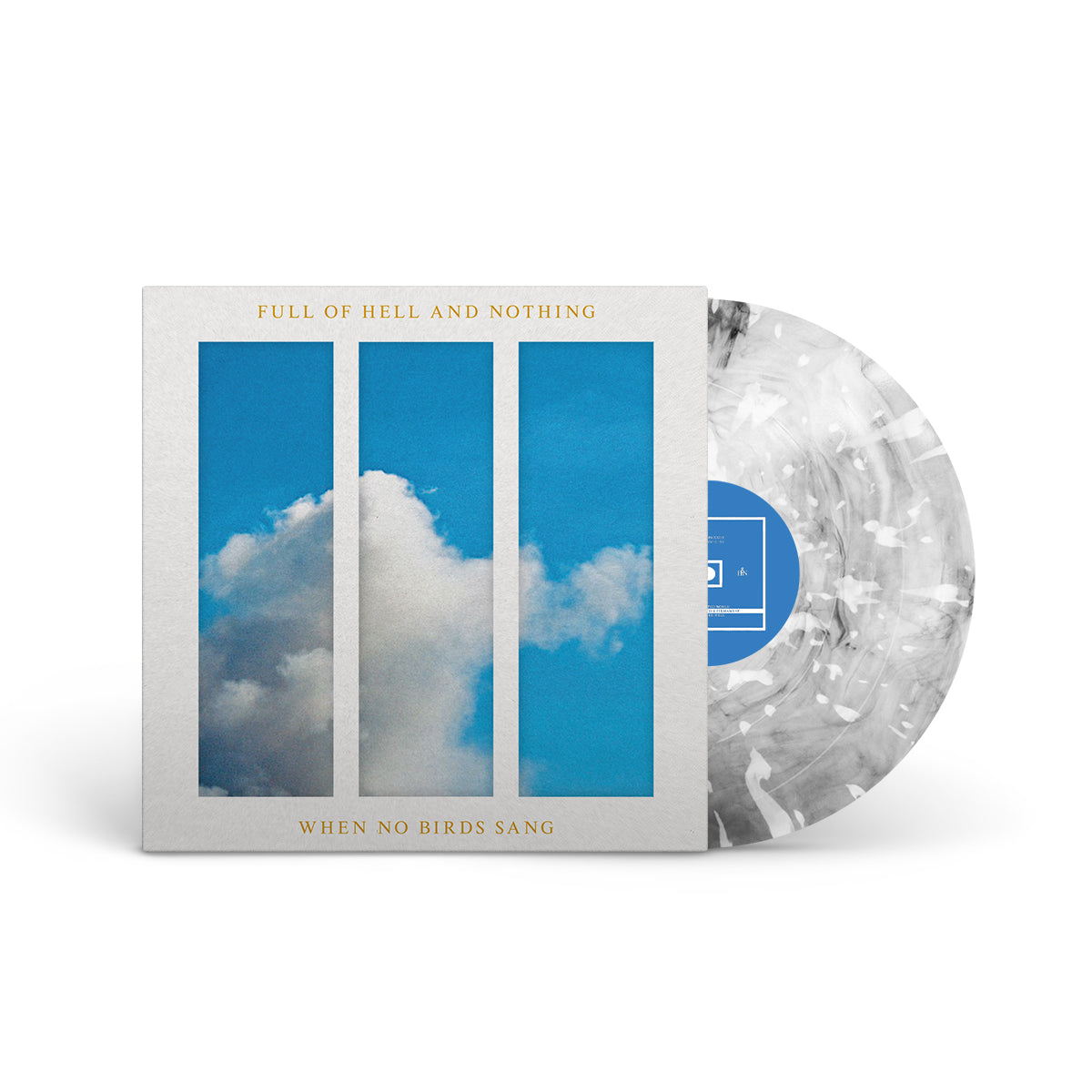 FULL OF HELL &amp; NOTHING &quot;When No Birds Sang&quot; LP CLEAR BLACK SMOKE W WHITE SPLATTER