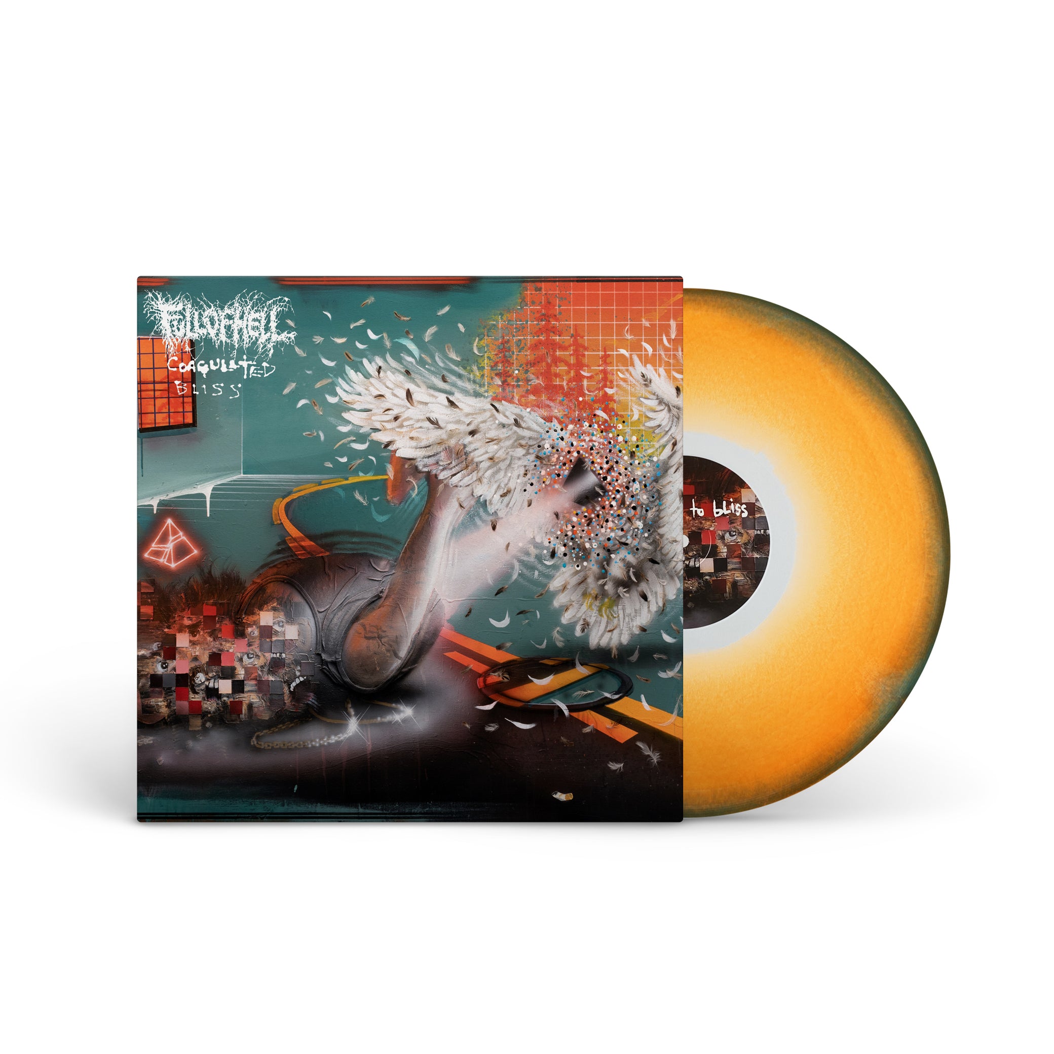 FULL OF HELL &quot;Coagulated Bliss&quot; LP WHITE ORANGE BLUE MIX