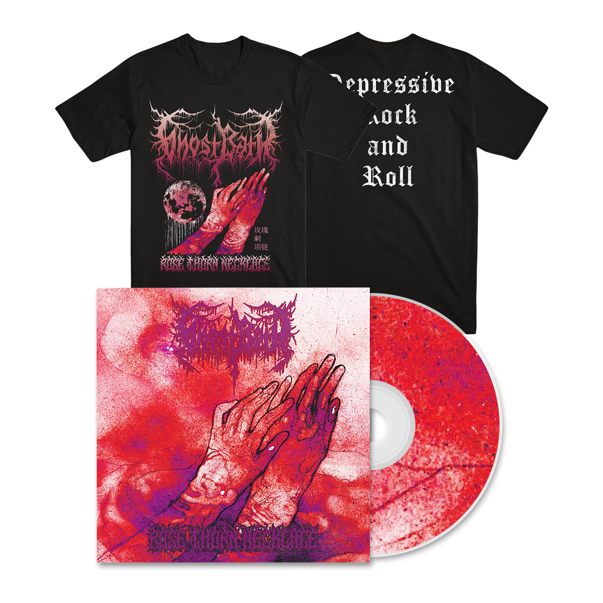 GHOST BATH "Rose Thorn Necklace" CD + T-Shirt Bundle