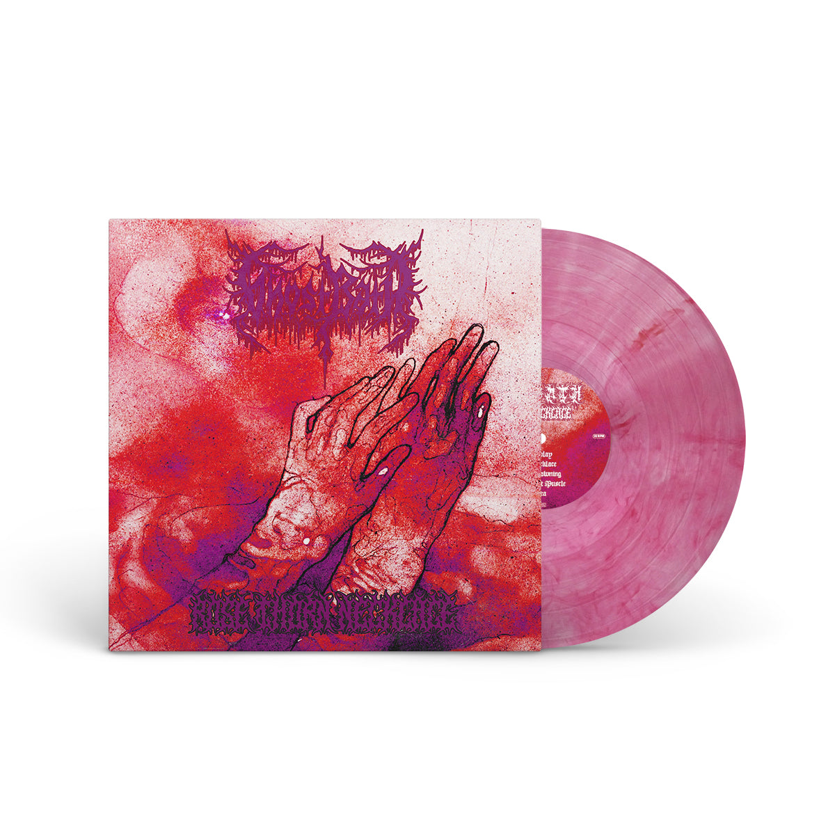 GHOST BATH &quot;Rose Thorn Necklace&quot; LP + T-Shirt Bundle PINK SWIRL