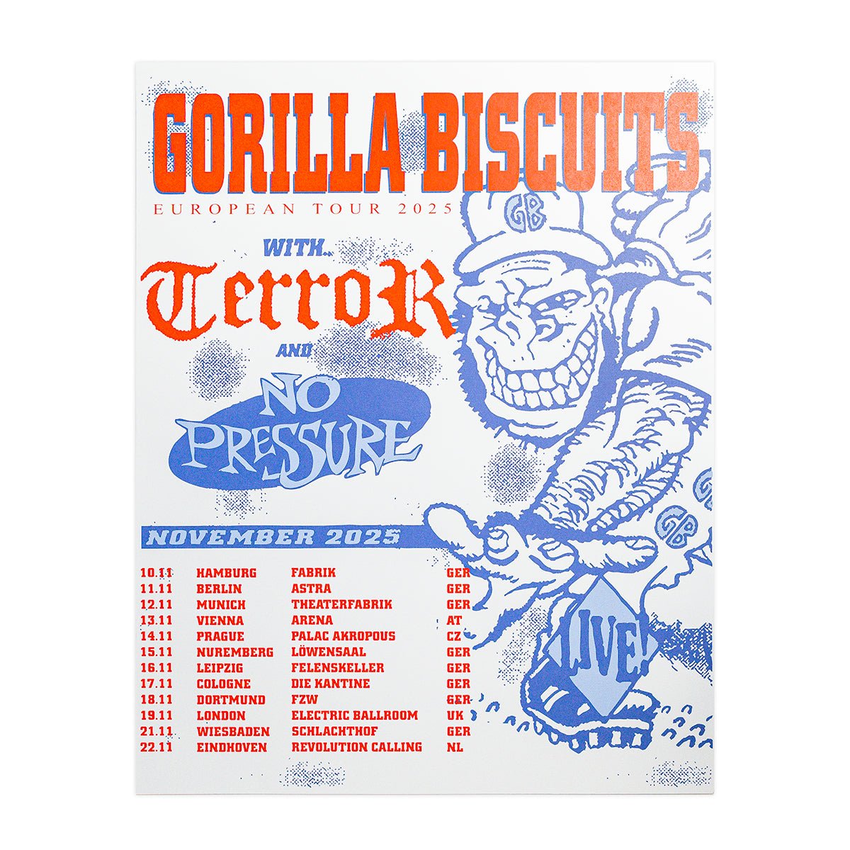 GORILLA BISCUITS "Euro Tour 2025" Poster