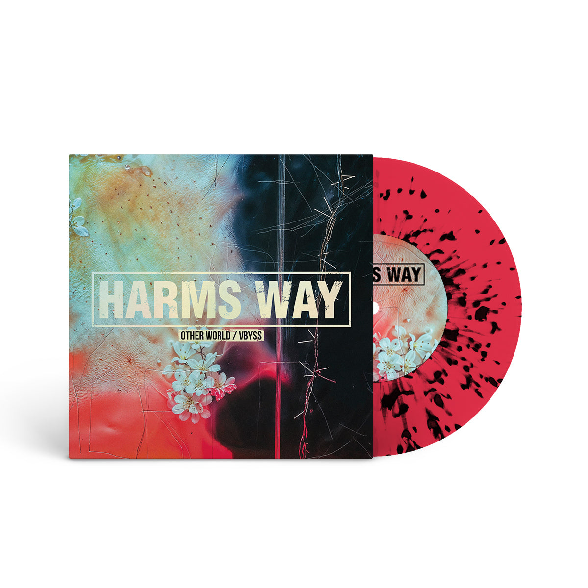 HARM&#39;S WAY &quot;Other World&quot; 7&quot; NEON PINK W BLACK SPLATTER