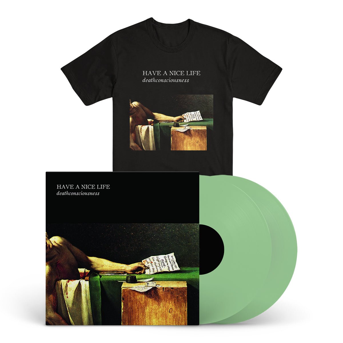 HAVE A NICE LIFE "Deathconsciousness" 2xLP + T-Shirt Bundle DOUBLEMINT
