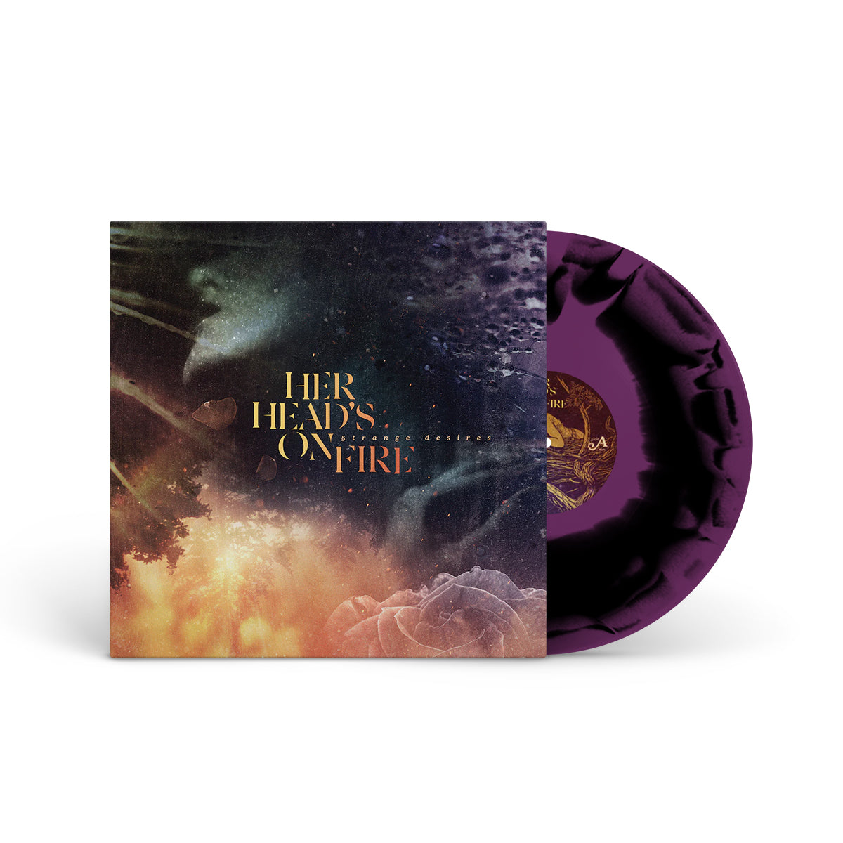 HER HEAD&#39;S ON FIRE &quot;Strange Desires&quot; LP BLACK PURPLE SMASH