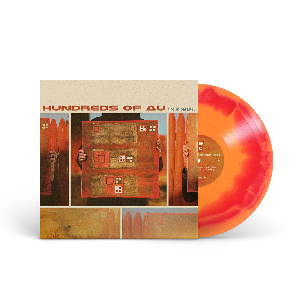 HUNDREDS OF AU &quot;Life In Parallel&quot; LP ORANGE &amp; RED MOSAIC