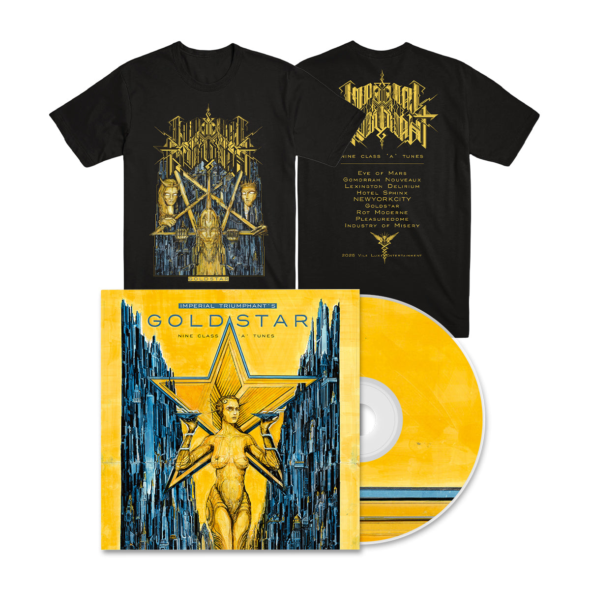 IMPERIAL TRIUMPHANT &quot;Goldstar&quot; CD + T-Shirt Bundle