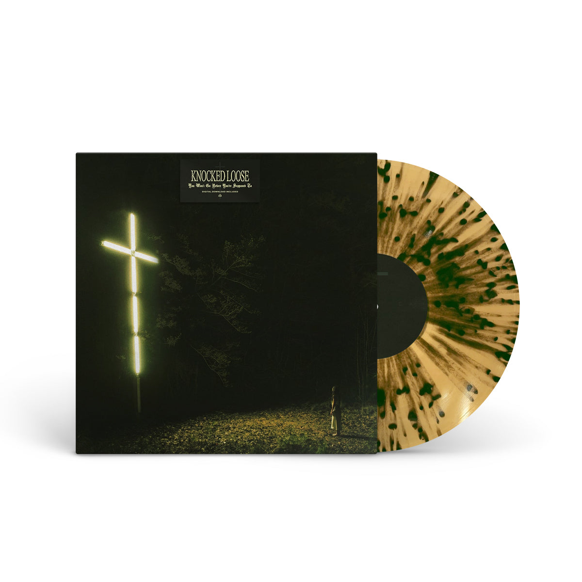 KNOCKED LOOSE &quot;You Won&#39;t Go Before You&#39;re Supposed To&quot; LP BEER W EVERGREEN SPLATTER (EVIL GREED EXCLUSIVE)