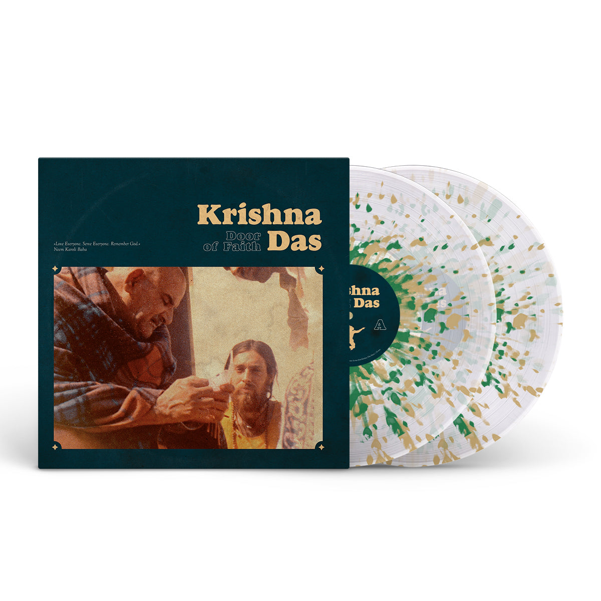KRISHNA DAS &quot;Door Of Faith&quot; LP CLEAR W GREEN + GOLD SPLATTER