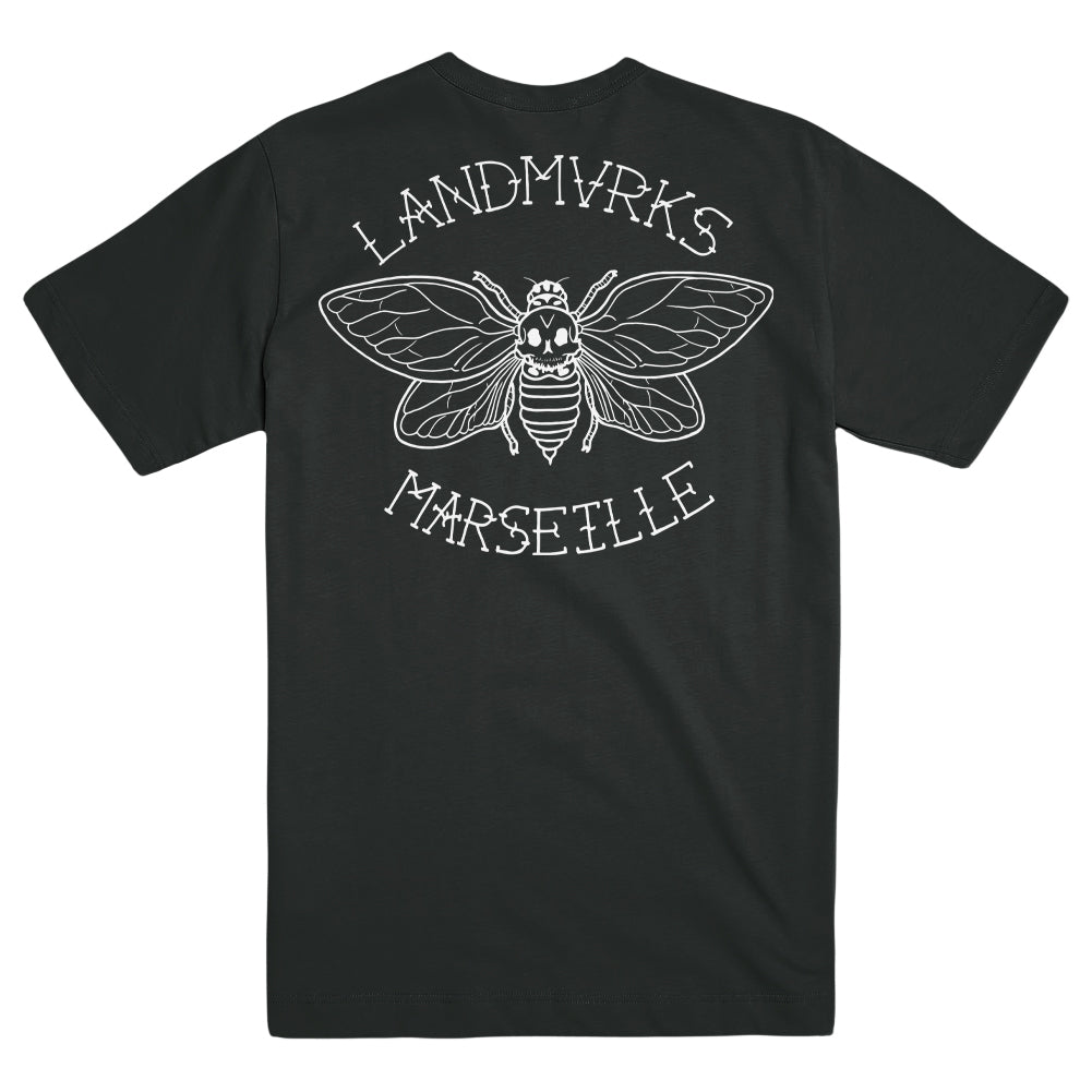 LANDMVRKS &quot;Cicada - Embroidered - Faded Black&quot; T-Shirt