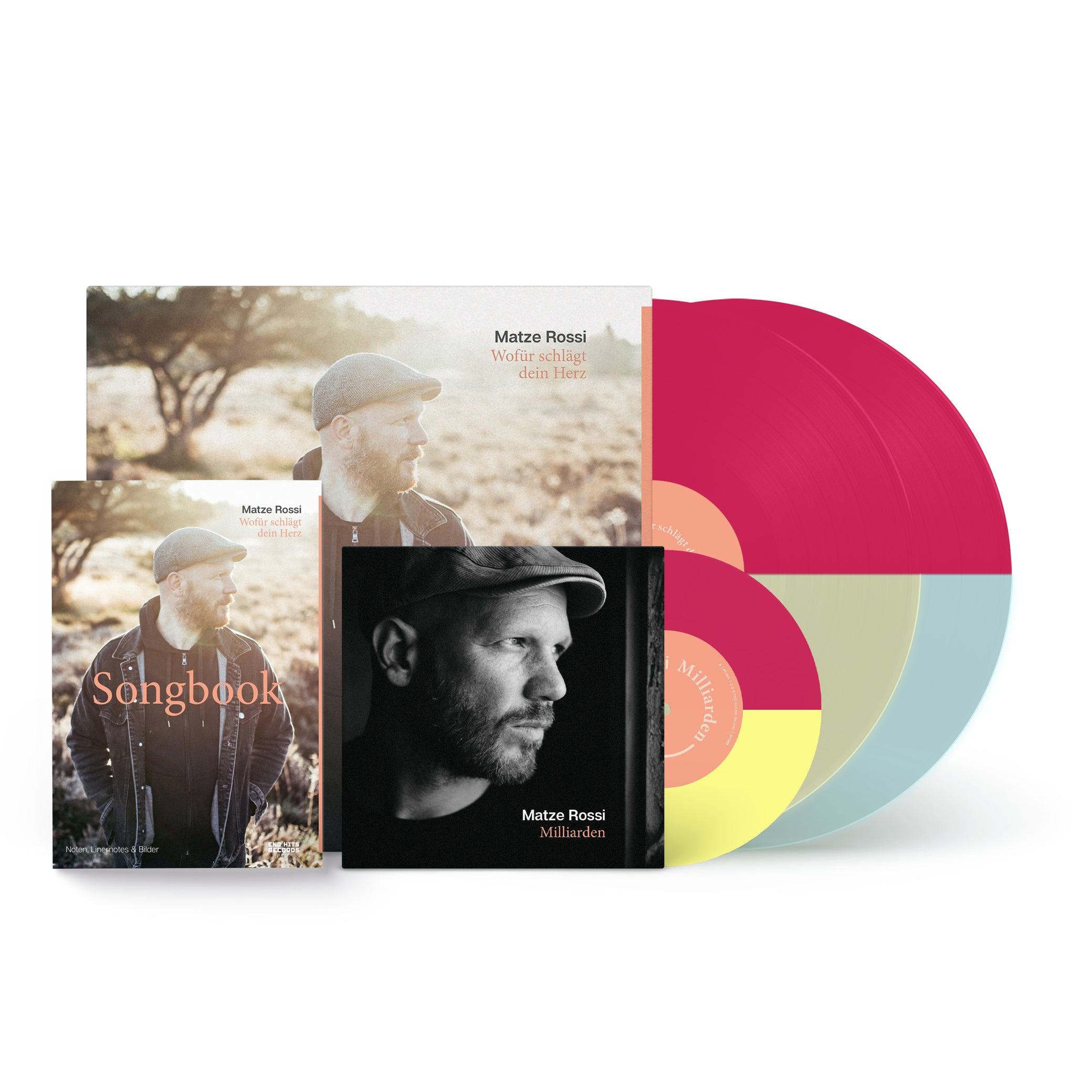 MATZE ROSSI "Wofür Schlägt Dein Herz - Deluxe" 2xLP HALF HALF + 7" + SONGBOOK