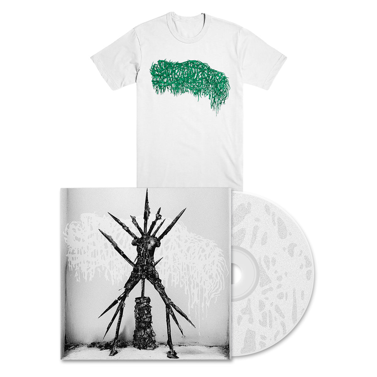 SANGUISUGABOGG &quot;Hideous Aftermath&quot; CD + T-Shirt Bundle WHITE