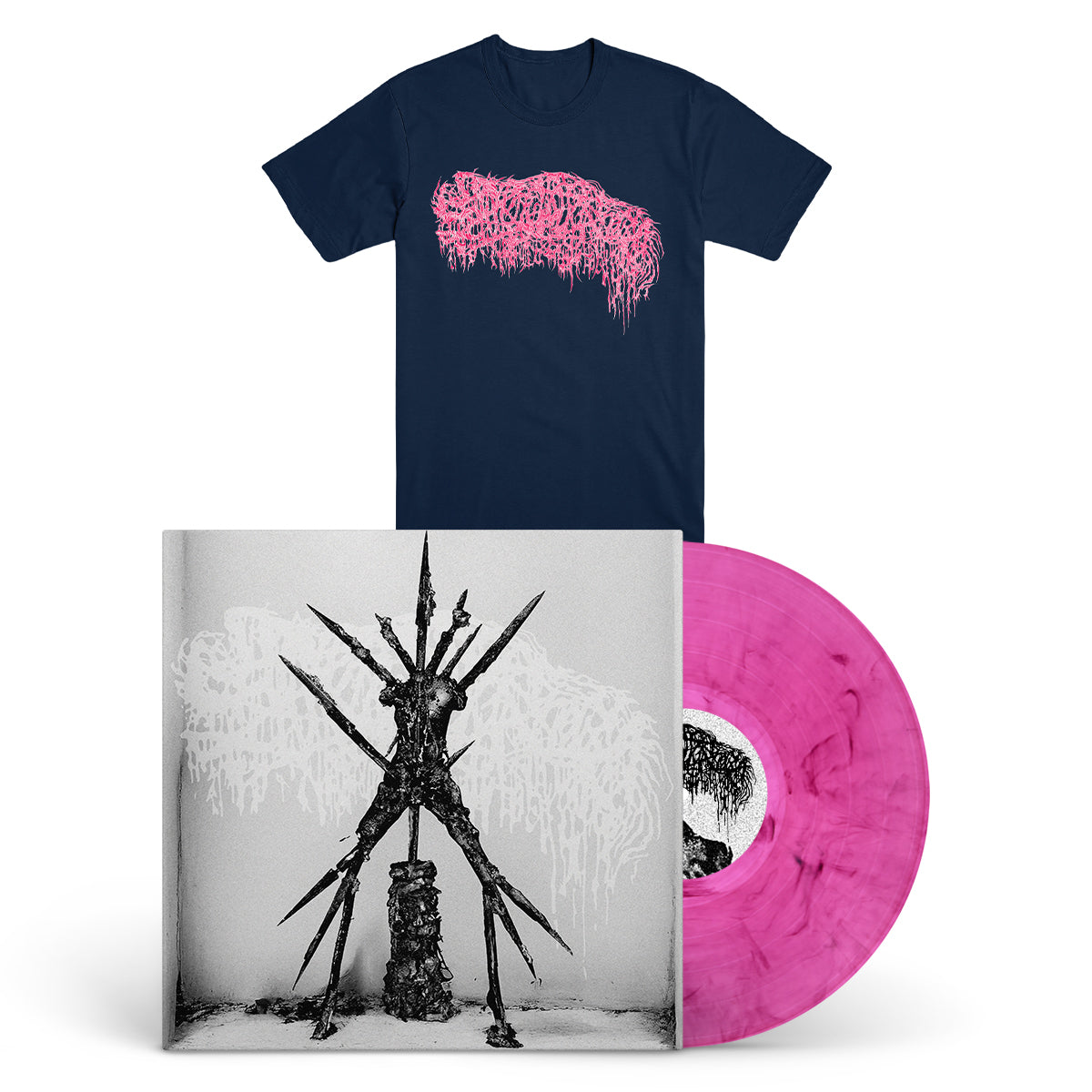 SANGUISUGABOGG &quot;Hideous Aftermath&quot; LP + T-Shirt Bundle MAGENTA LILAC MARBLED NAVY