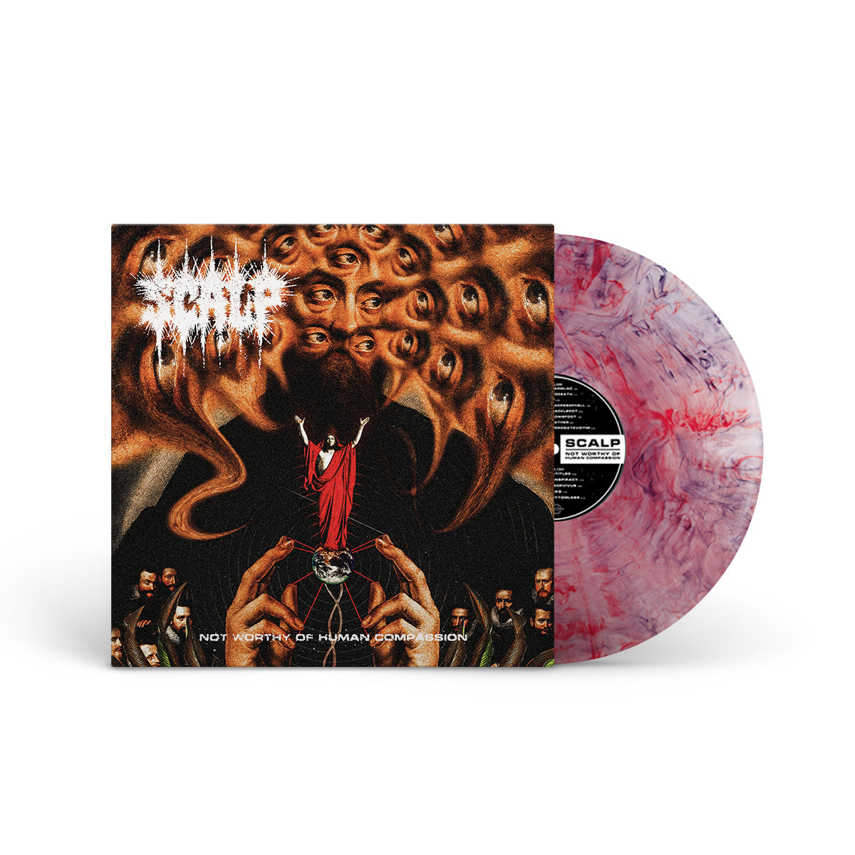 SCALP &quot;Not Worthy Of Human Compassion&quot; LP RED &amp; BLACK MARBLE