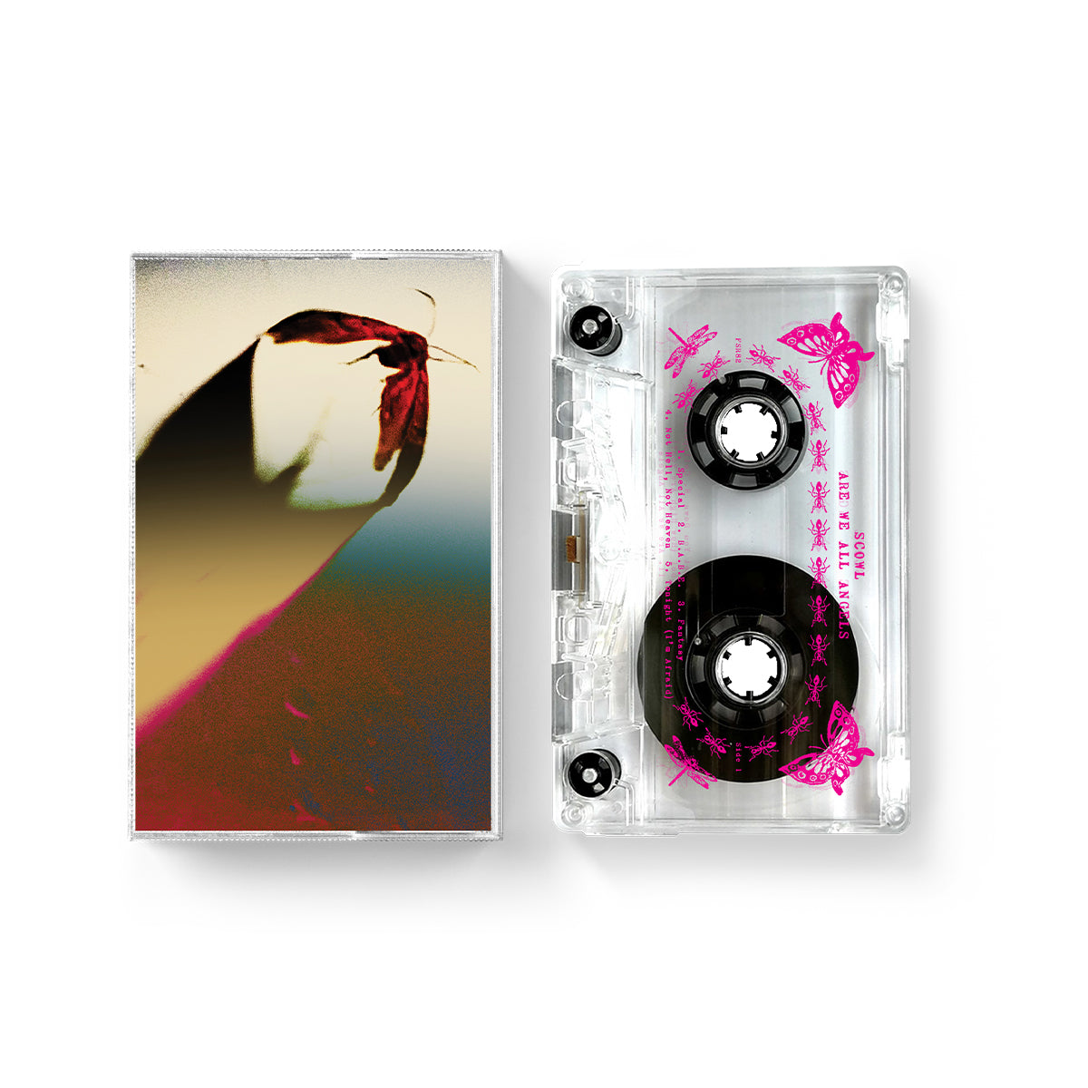 SCOWL &quot;Are We All Angels&quot; Tape CLEAR W HOT PINK INK