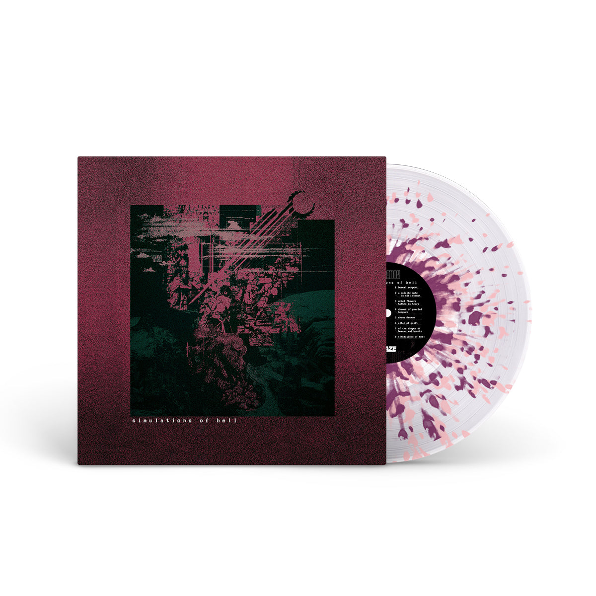 SERRATION &quot;Simulations Of Hell&quot; LP CLEAR W WHITE &amp; PURPLE SPLATTER