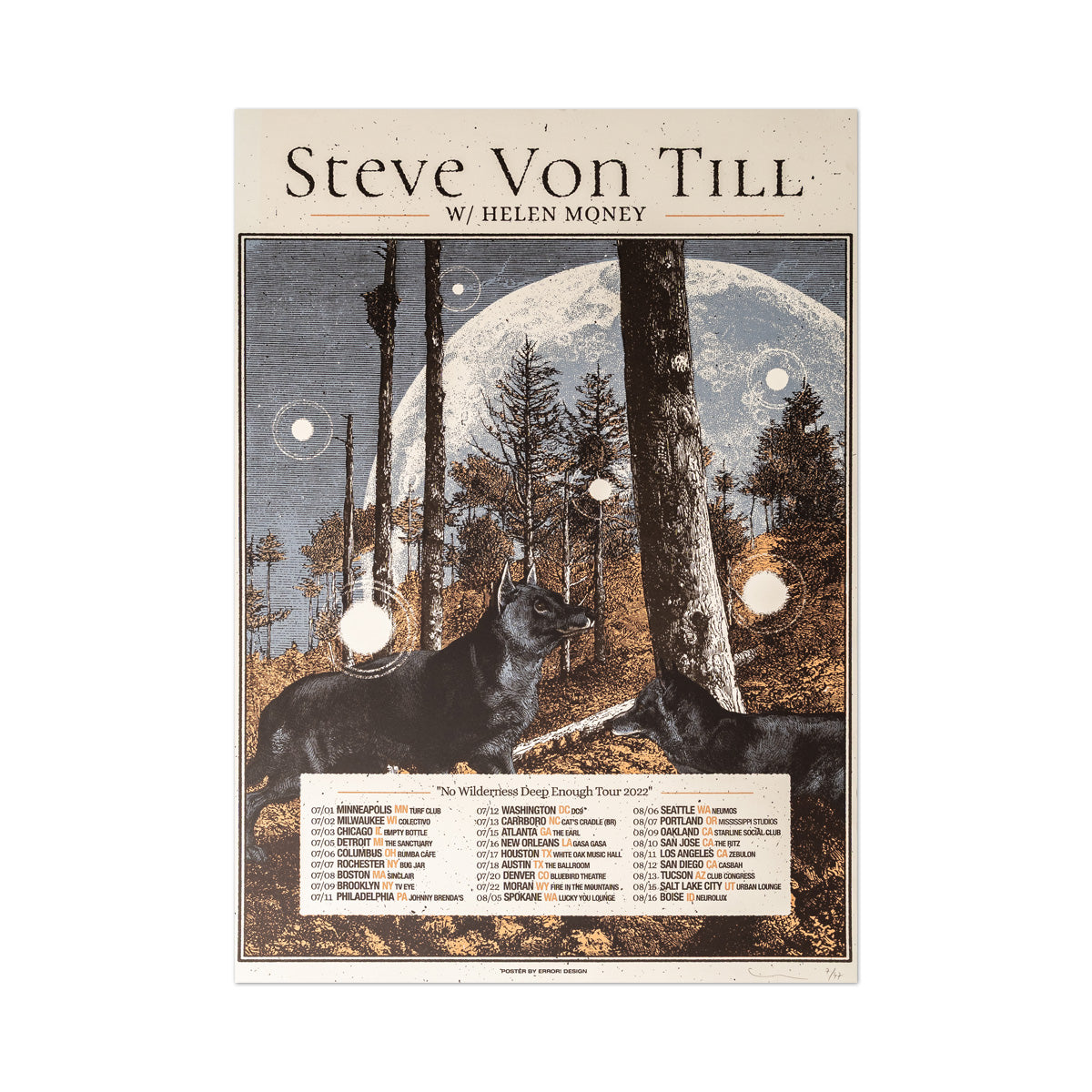 STEVE VON TILL &quot;Euro Tour 2022&quot; Screenprinted Poster
