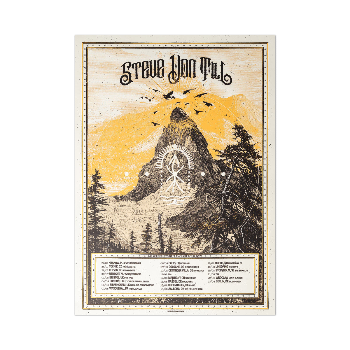 STEVE VON TILL &quot;Euro Tour 2023&quot; Screenprinted Poster