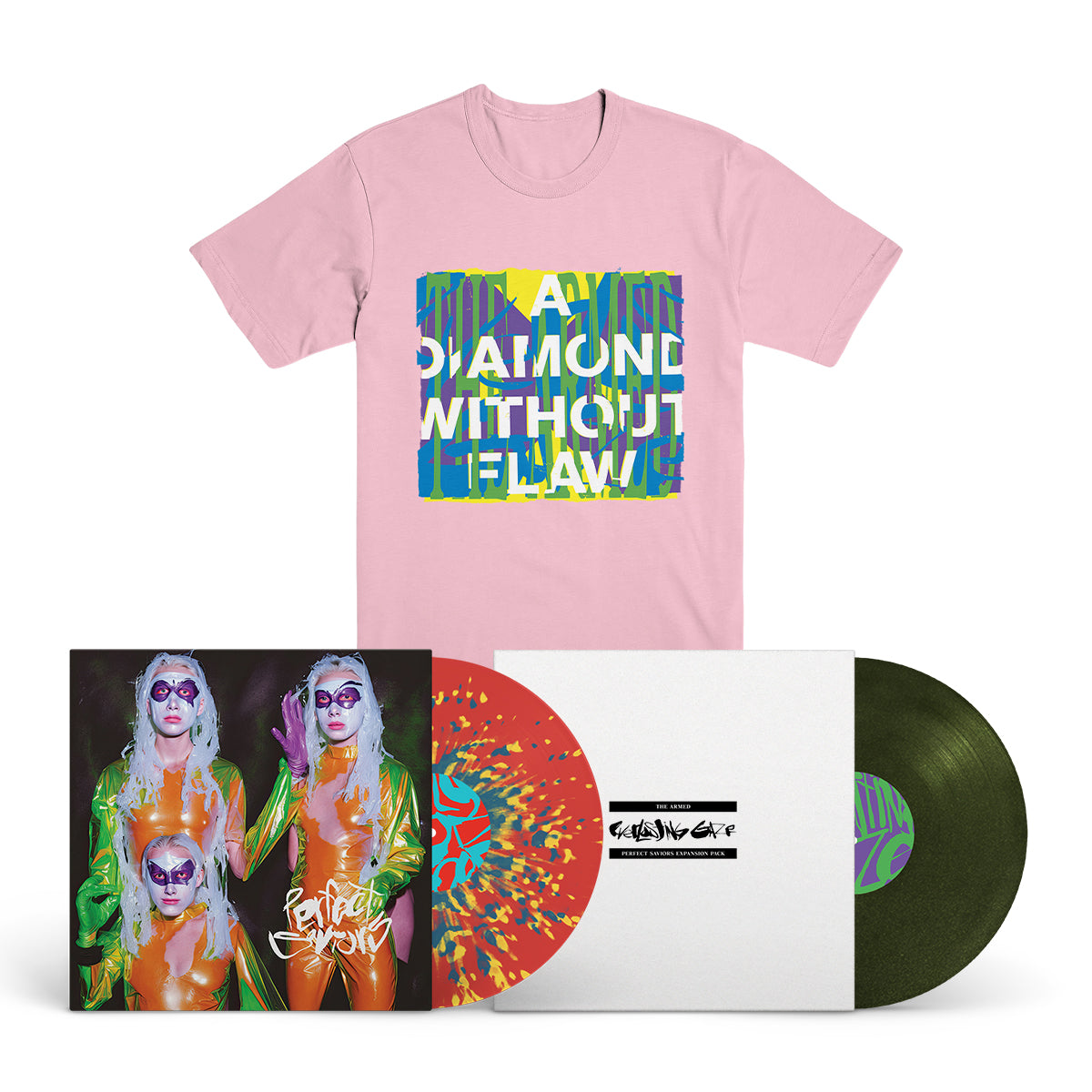 THE ARMED "Everlasting Gaze + Perfect Saviors" Vinyl + Pink T-Shirt Bundle