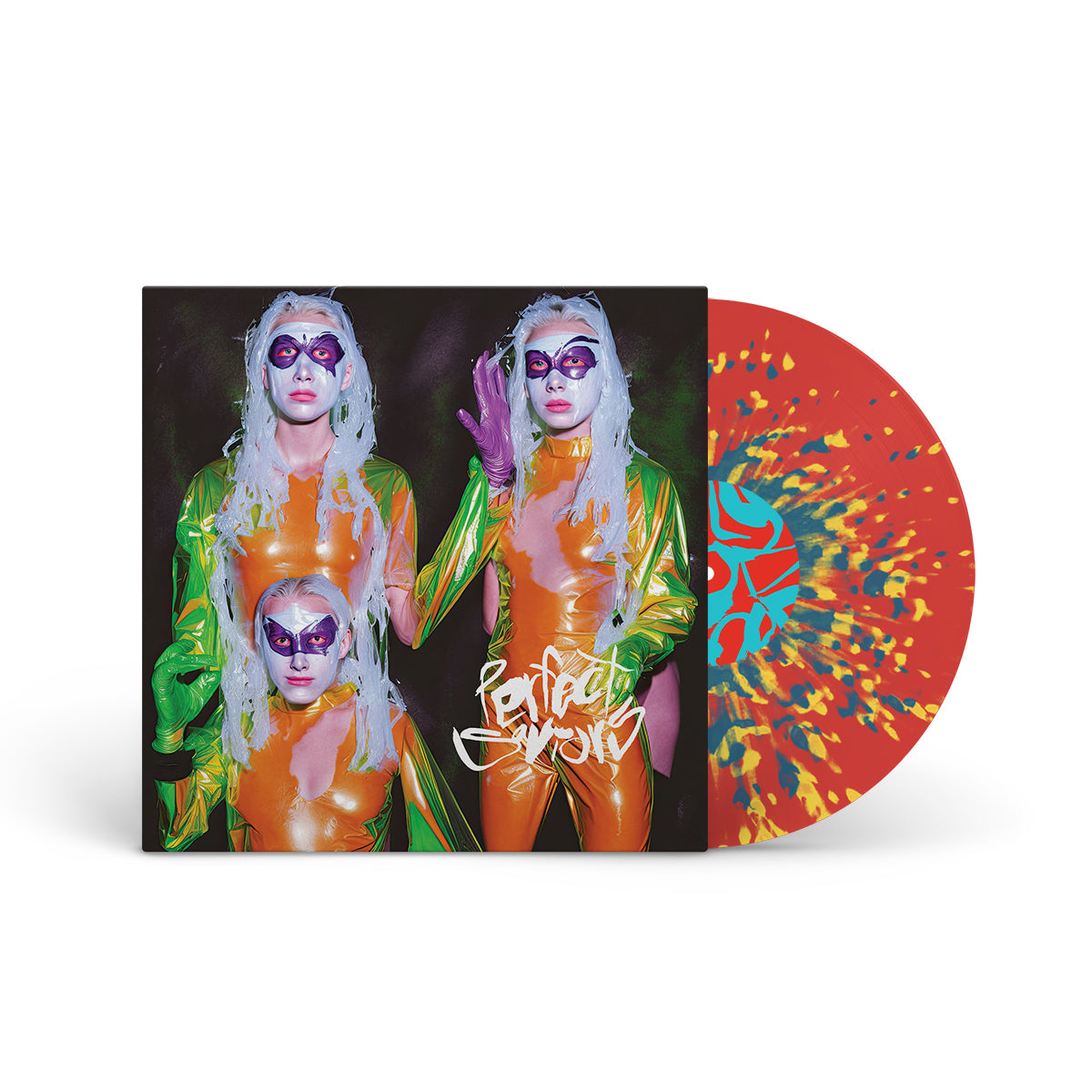 THE ARMED &quot;Perfect Saviors&quot; LP RED W YELLOW &amp; BLUE WEDGE SPLATTER