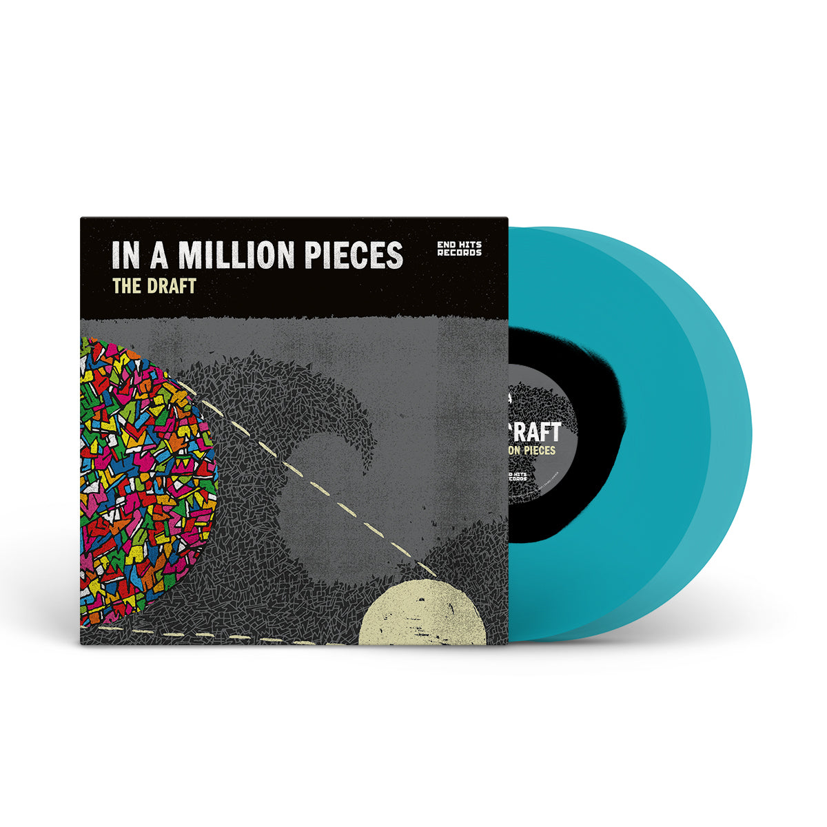 THE DRAFT &quot;In A Million Pieces&quot; 2xLP BLACK IN AQUA BLUE
