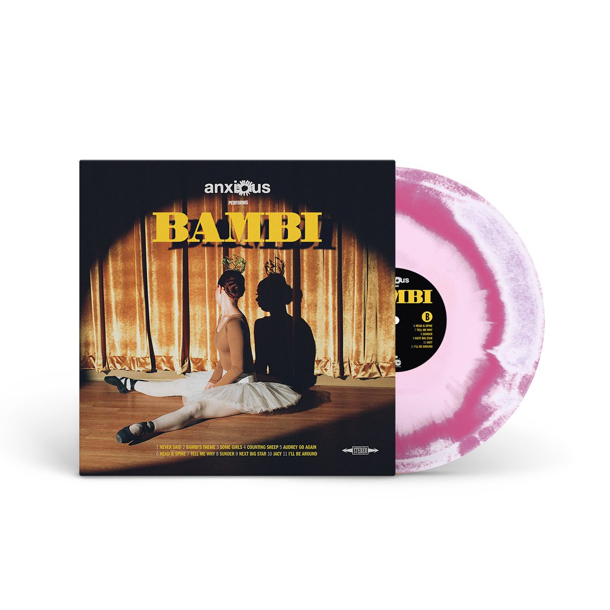 ANXIOUS "Bambi" LP PINK W WHITE SWIRL