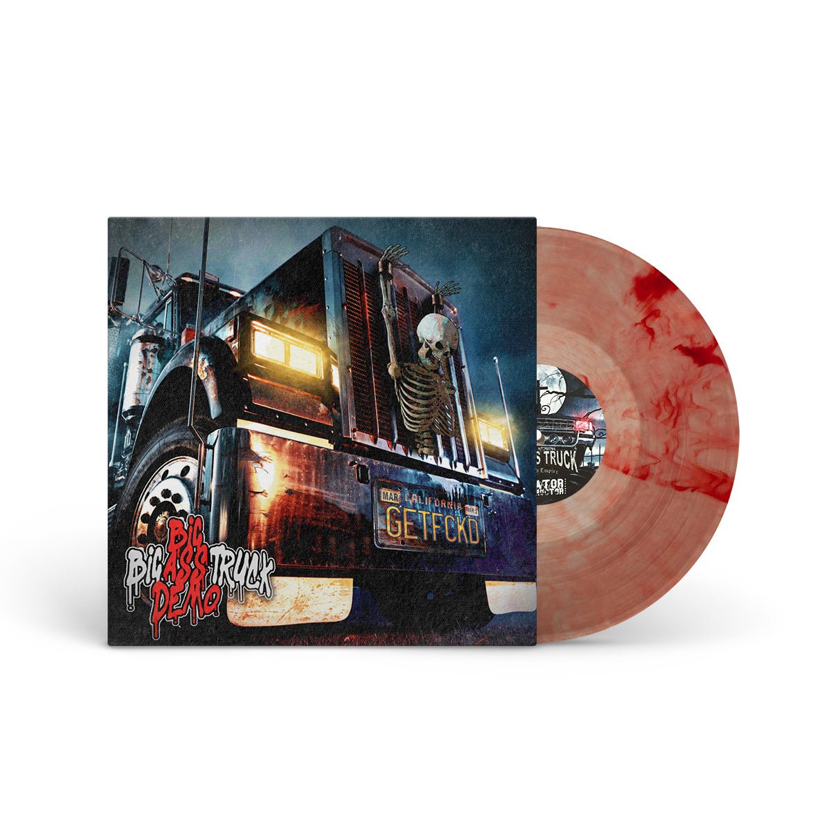 BIG ASS TRUCK "Big Ass Demo + The Fuckin' Promo" LP CLEAR W RED SWIRL