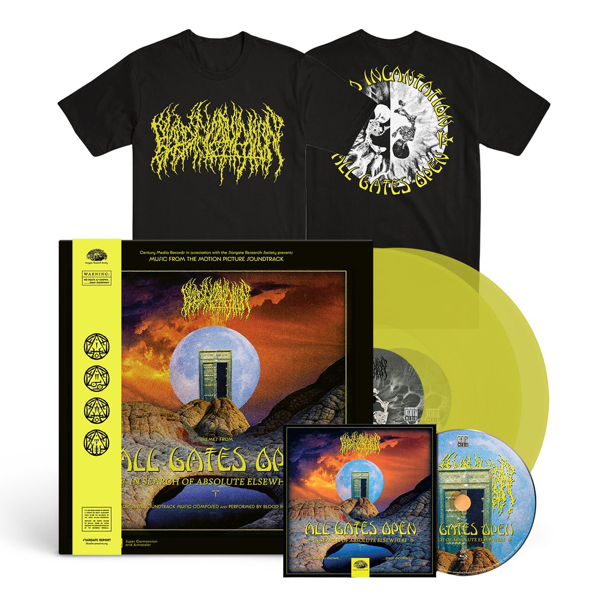 BLOOD INCANTATION "All Gates Open" 2xLP + Blu - Ray + T-Shirt Bundle - Evil Greed
