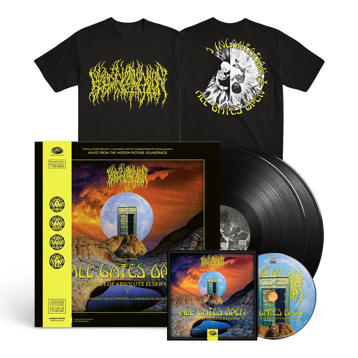 BLOOD INCANTATION "All Gates Open" 2xLP + Blu - Ray + T-Shirt Bundle - Evil Greed
