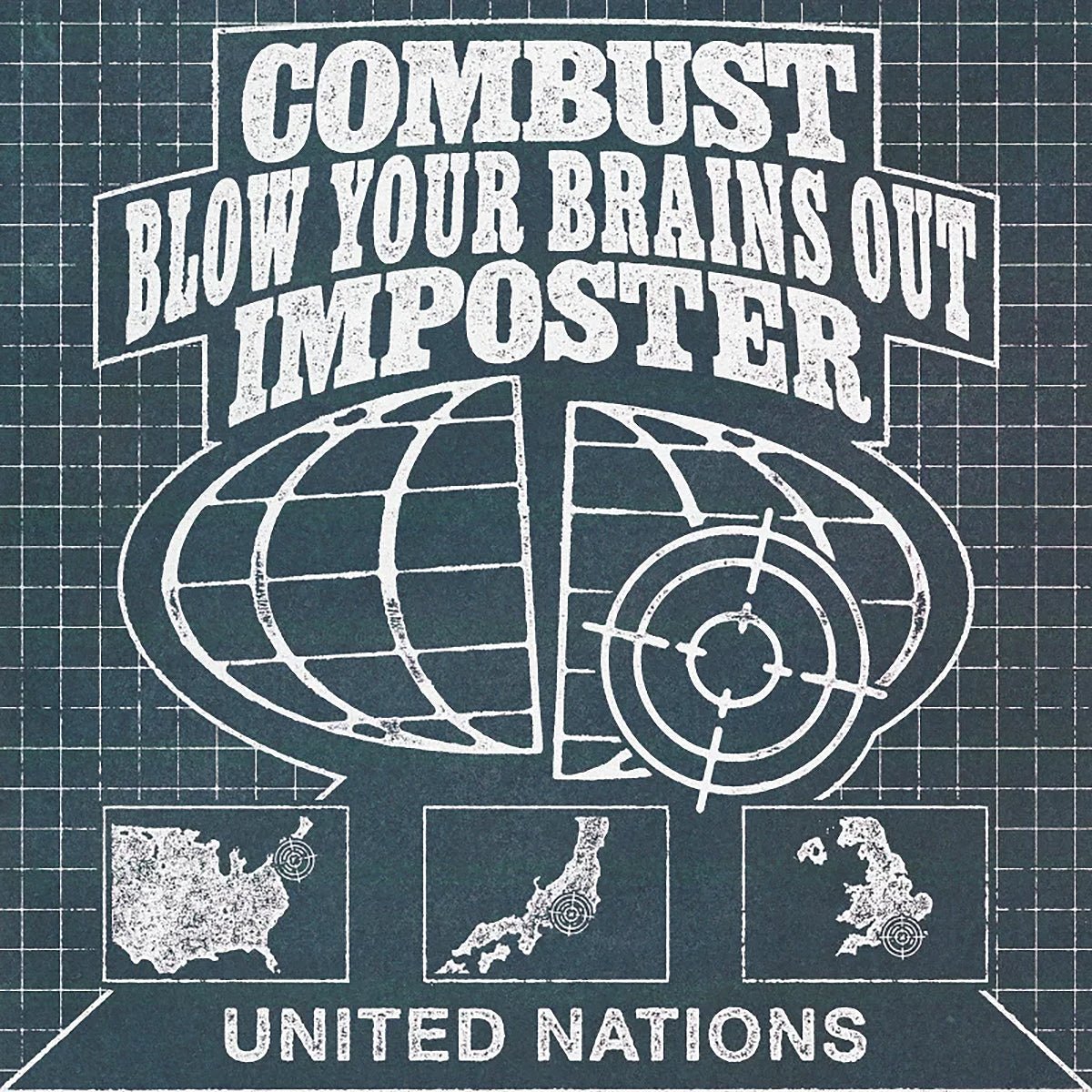COMBUST / BLOW YOUR BRAINS OUT / IMPOSTER "United Nations Split" 12" EP - Evil Greed