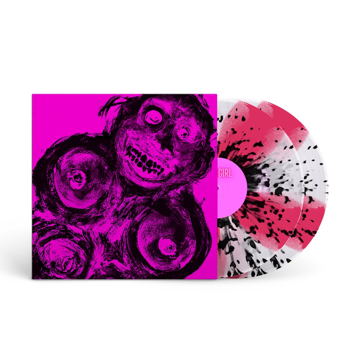 CRIPPLING ALCOHOLISM "Camgirl" 2xLP ULTRA CLEAR NEON MAGENTA PINWHEEL W BLACK SPLATTER (EG EXCLUSIVE)