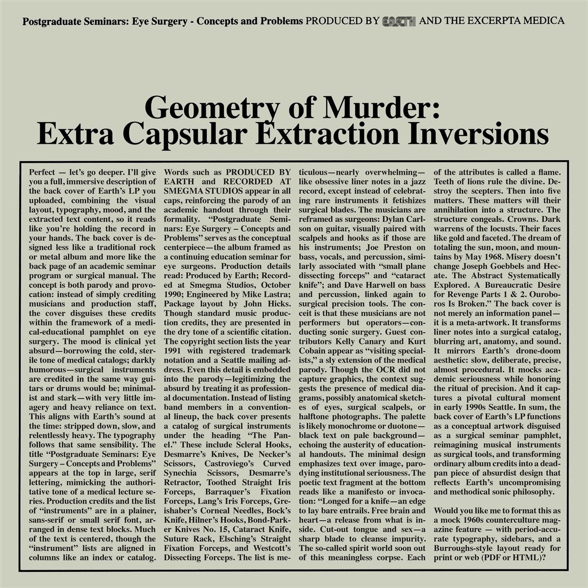 EARTH &amp; BLACK NOI$E "Geometry Of Murder: Extra - Capsular Extraction Inversion" 2xLP - Evil Greed