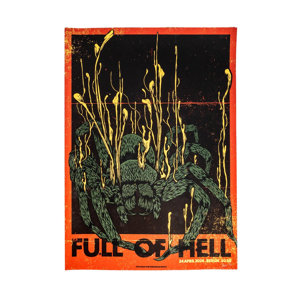 FULL OF HELL "Berlin 24.04.2026" Screenprinted Poster - Evil Greed