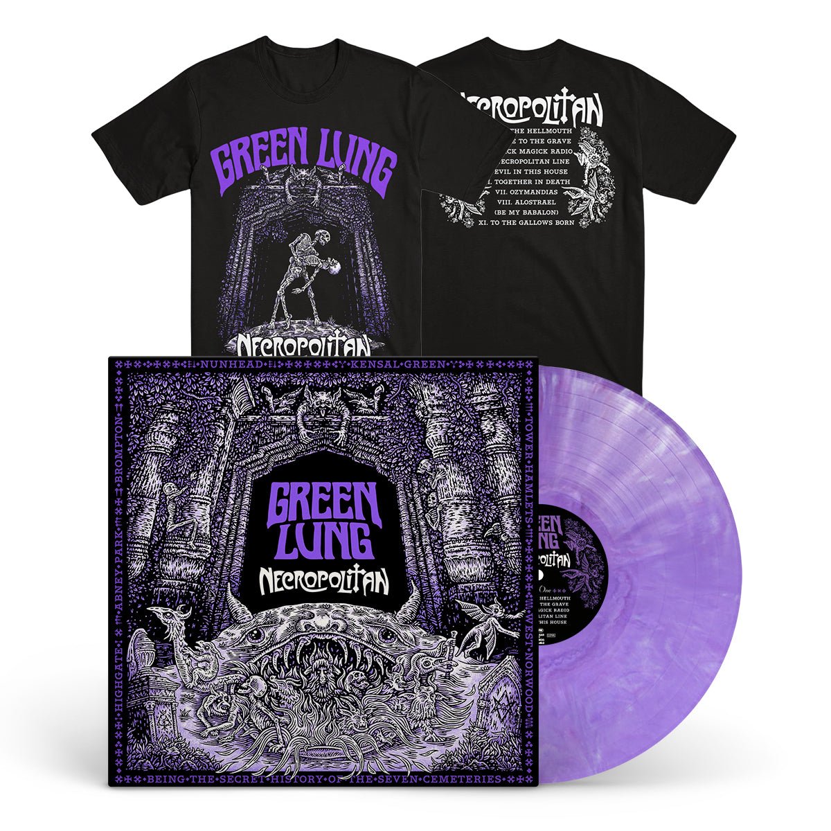 GREEN LUNG "Necropolitan" LP + T-Shirt Bundle - Evil Greed