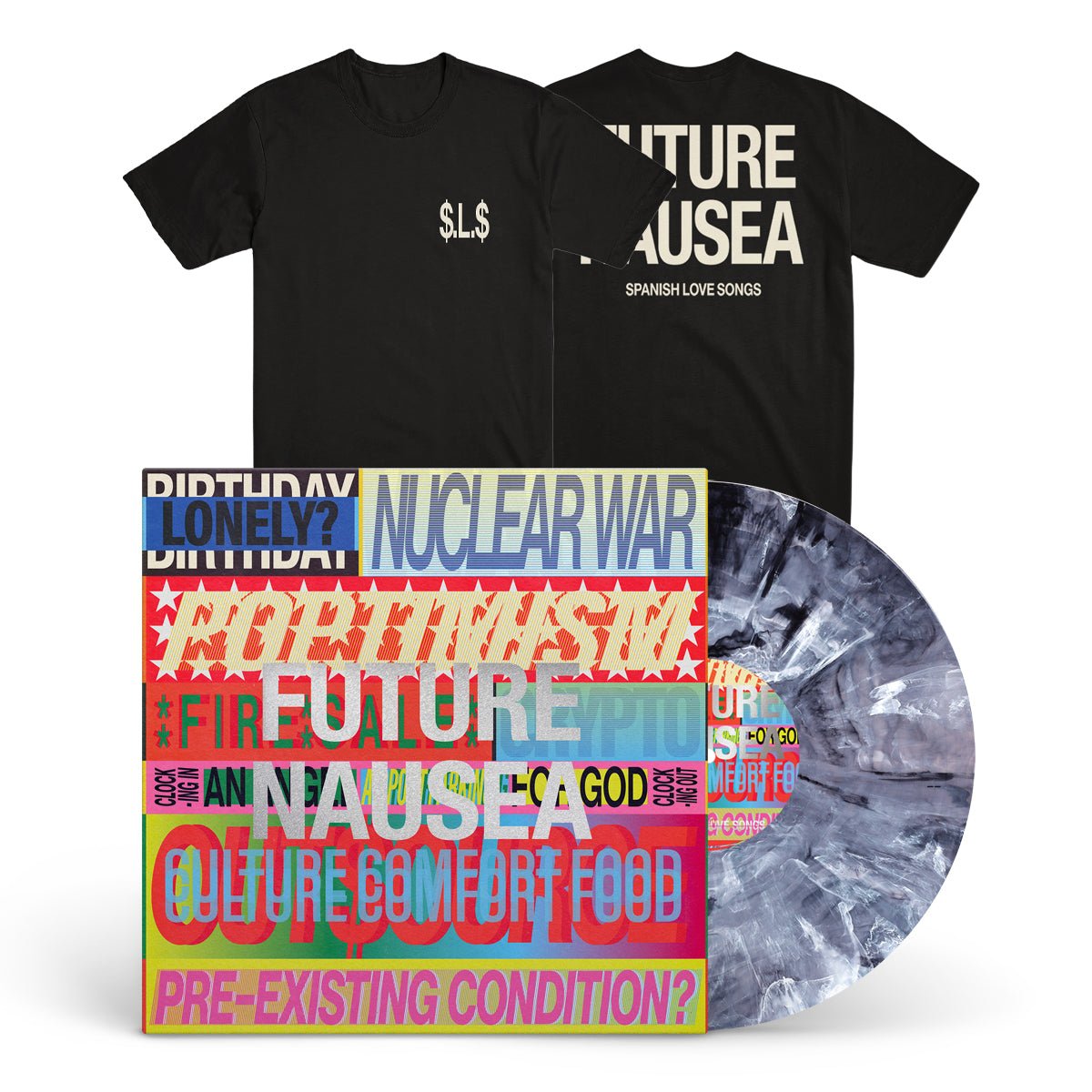 SPANISH LOVE SONGS "Future Nausea" LP + T-Shirt Bundle - Evil Greed