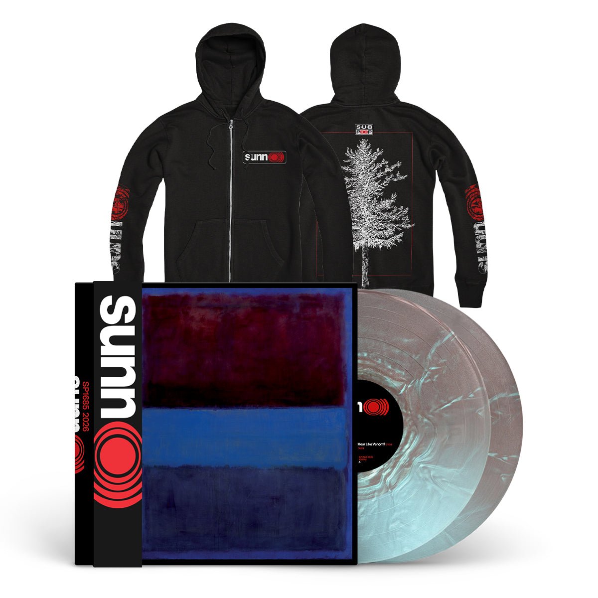 SUNN O))) "sunn O)))" 2xLP + Zipper Bundle PEARL FLIP (EG EXCLUSIVE)