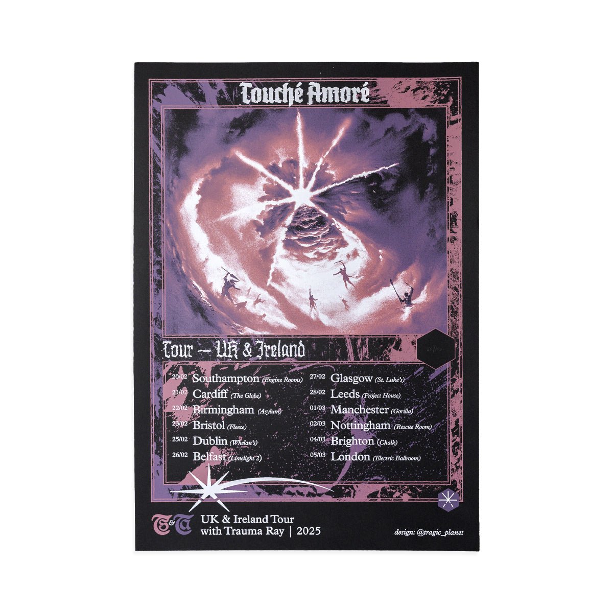 TOUCHE AMORE "UK &amp; Ireland Tour 2025" Screenprinted Poster - Evil Greed